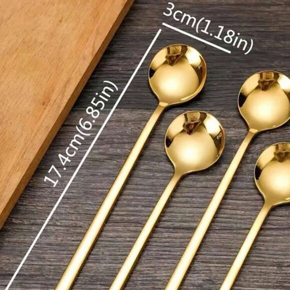 Gold Coffee Spoon - (Set of 8) - Picture 3 of 3